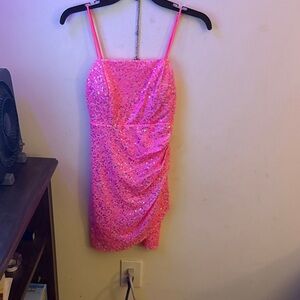 Glamorous Pink Sequin Mini Dress